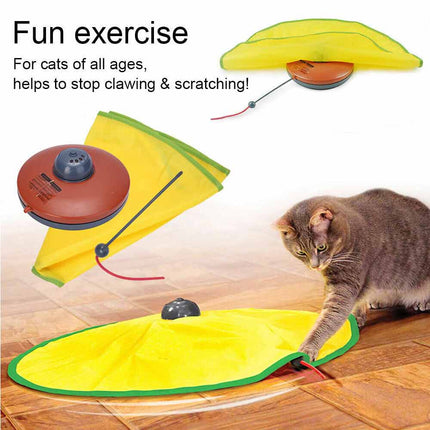 Electronic Interactive Rotating Undercover Mouse Cat Toy with Meow & Puzzle