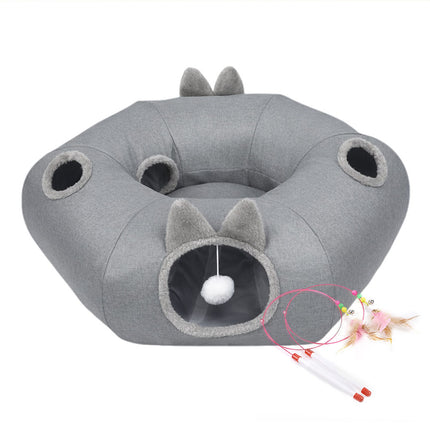 Pawz Large Cat Tunnel Bed Multi-Functional Toy Interactive Pet Playhouse Indoor-2102558121053523968