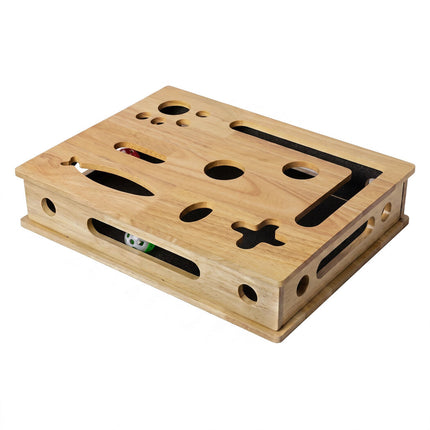 Pawz Cat Nail File Scratcher Large Solid Wood with Toy Balls for Indoor Cats-2109794023203016704
