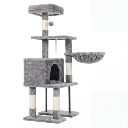 Pawz Cat Tree Cat Tower Multi-Level Cat Bed with Condo 125cm Plush Gray-2109794020862595072