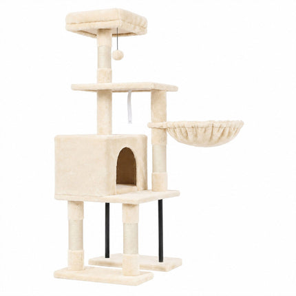 Pawz Cat Tree Cat Tower Multi-Level Cat Bed Cat Scratching Post 125cm Beige-2109794020665462784