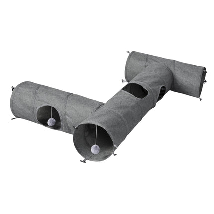 Pawz Large Cat Tunnels 3 Pcs Modular Foldable Linen Tube Kittens Rabbits Toys-2102558121233879041