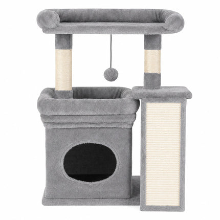Pawz Cat Tree Tower Large Perch Condo Sisal Scratcher for Indoor Felines Grey-2109794022993301505