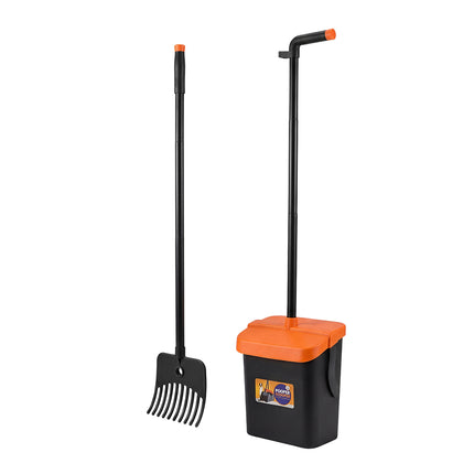 Pawz Pooper Scooper Rake Kit Long Handle Dog Poop Picker Easy Pickup Outdoor-2100002185663352833