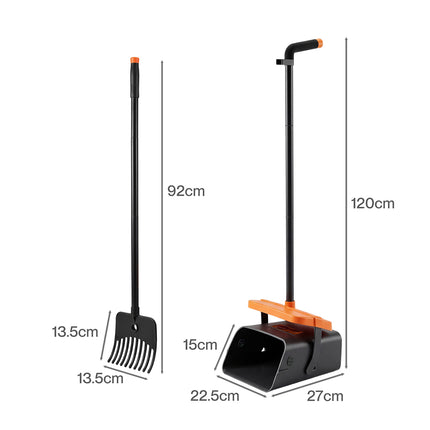 Pawz Pooper Scooper Rake Kit Long Handle Dog Poop Picker Easy Pickup Outdoor-2100002185663352834