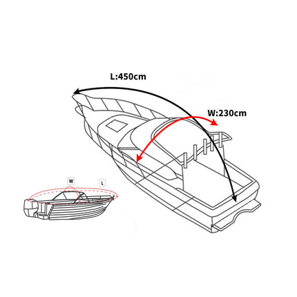 12-14 FT Boat Cover Trailerable Weatherproof Grey 14FT-2006733235505205250