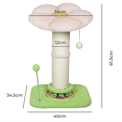 Pawz Cat Scratching Post Flower 61.5cm Cat Tree Tower-2102558640274804738