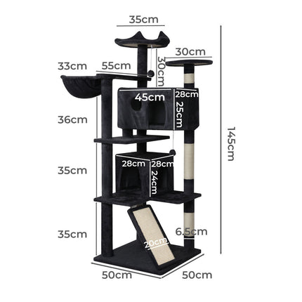Pawz Cat Tree Scratching Post Scratcher 145cm Climbing-2102558704640593922