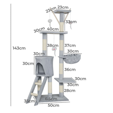 Pawz Cat Tree Scratching Post Scratcher 143cm Climbing-2102558704464433154