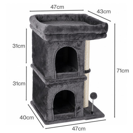 Pawz Cat Tree Cat Tower Top Perch Sisal Post E1 Particle Board Dark Grey-2109794021273636866