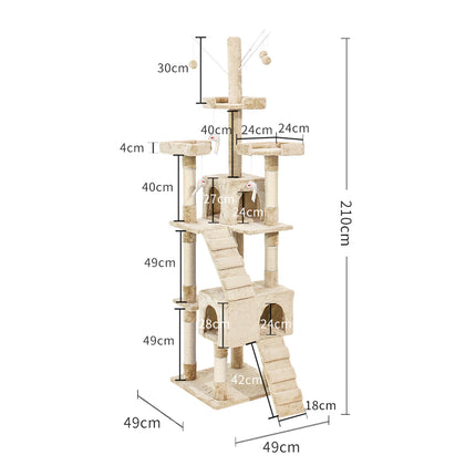 PaWz Cat Tree Scratching Post Scratcher Beige-2102558622092496898