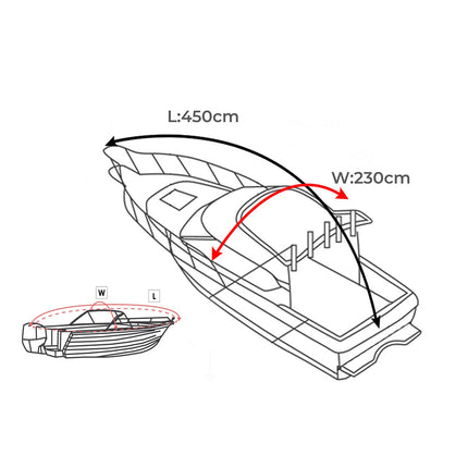 Boat Cover 12-14 FT Trailerable Weatherproof Black 14FT-2018816807930040322