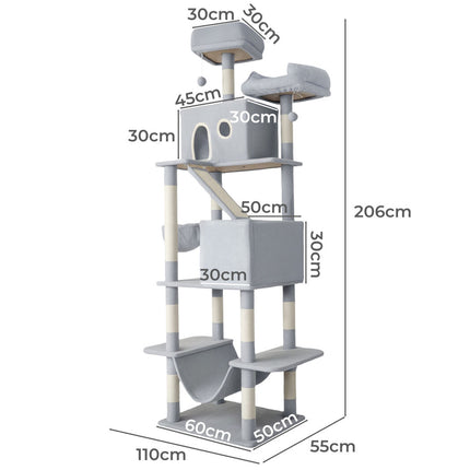 Pawz Cat Tree Scratching Post Scratcher 206cm Climbing-2102558704284078082