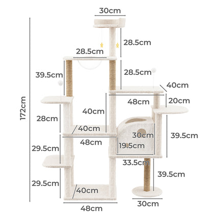 Pawz Cat Tree Tower Large Scratcher Condo House 172cm-2102558283024961538