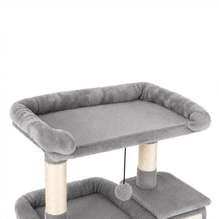 Pawz Cat Tree Tower Large Perch Condo Sisal Scratcher for Indoor Felines Grey-2109794022993301507