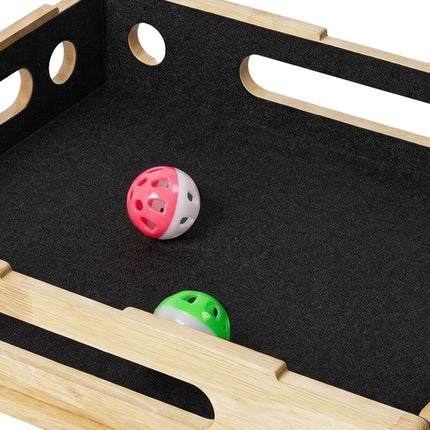 Pawz Cat Nail File Scratcher Large Solid Wood with Toy Balls for Indoor Cats-2109794023203016707