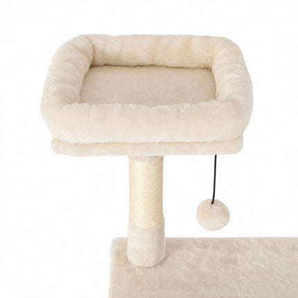 Pawz Cat Tree Cat Tower Multi-Level Cat Bed Cat Scratching Post 125cm Beige-2109794020665462787