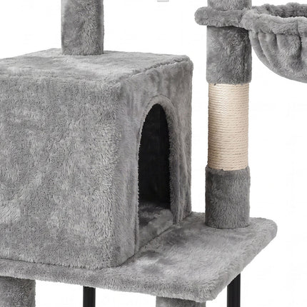 Pawz Cat Tree Cat Tower Multi-Level Cat Bed with Condo 125cm Plush Gray-2109794020862595075