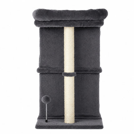 Pawz Cat Tree Cat Tower Top Perch Sisal Post E1 Particle Board Dark Grey-2109794021273636867
