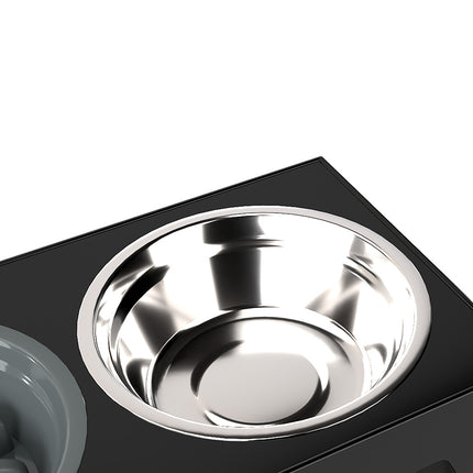 PaWz Elevated Dog Bowls 2 Stainless Steel Bowls and 1 Slow Feeder Bowl-2102558291707170820
