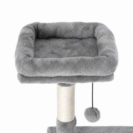 Pawz Cat Tree Cat Tower Multi-Level Cat Bed with Condo 125cm Plush Gray-2109794020862595076