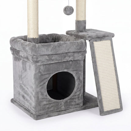 Pawz Cat Tree Tower Large Perch Condo Sisal Scratcher for Indoor Felines Grey-2109794022993301508