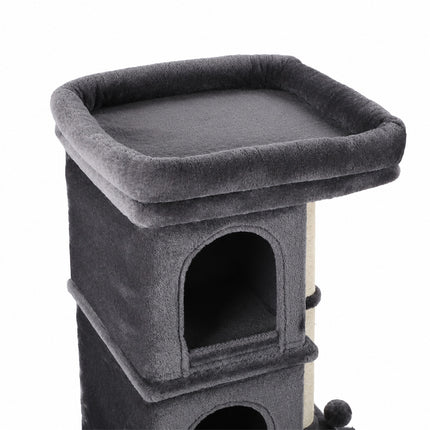 Pawz Cat Tree Cat Tower Top Perch Sisal Post E1 Particle Board Dark Grey-2109794021273636868