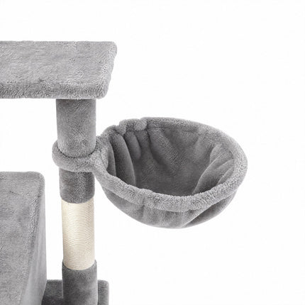 Pawz Cat Tree Cat Tower Multi-Level Cat Bed with Condo 125cm Plush Gray-2109794020862595077