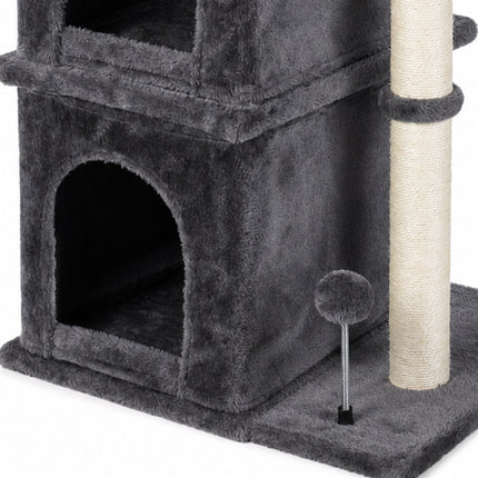 Pawz Cat Tree Cat Tower Top Perch Sisal Post E1 Particle Board Dark Grey-2109794021273636869
