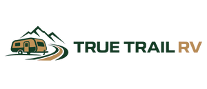True Trail RV muted pine green and sandstone logo